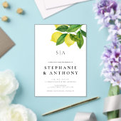 Monograms Lemon Branch Greenery Wedding アクリル招待状 (インサイチュ (ウェディング))