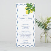 Monograms Lemon Citrus, Blue Wave Border Wedding   メニュー (スタンド正面)