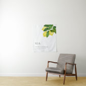 Monograms Lemon Citrus Branch Greenery Wedding  タペストリー (インサイチュ)
