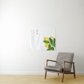 Monograms Lemon Citrus Branch Greenery Wedding  タペストリー (インサイチュ(横))