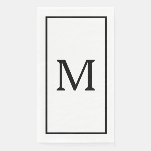 Monograms Name Wedding Bridal Shower Black White  (正面)