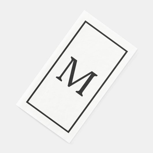 Monograms Name Wedding Bridal Shower Black White  (コーナー)