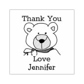 MonogramTeddy Bearありがとう ラバースタンプ (インプリント)