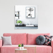 Monokrom blomma キャンバスプリント (インサイチュ (リビング))