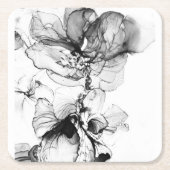 Monokrom blomma スクエアペーパーコースター (正面)