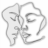 Monolineカップルのステッカー:すべての行で愛 シール (正面)