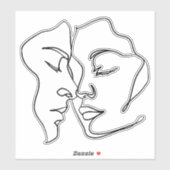 Monolineカップルのステッカー:すべての行で愛 シール (シート)