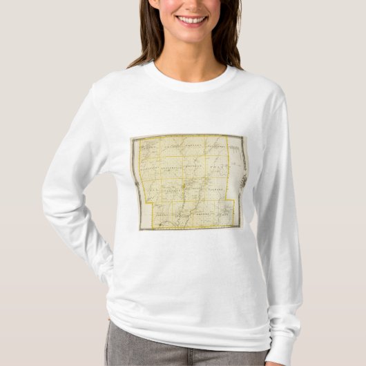 Monona郡、アイオワ州の地図 Tシャツ (正面)