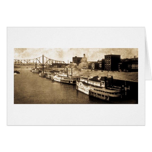 Monongahelaの川のヴィンテージの郵便はがきを上陸させる包み (正面横)