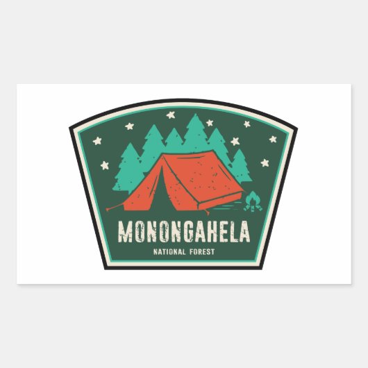 Monongahela National Forest West Virginia Camping 長方形シール (正面)