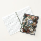 Monoprinted Egret Dream and 信じ Spiral Journal ノートブック (内部)