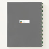 Monoprinted Egret Dream and 信じ Spiral Journal ノートブック (裏面)