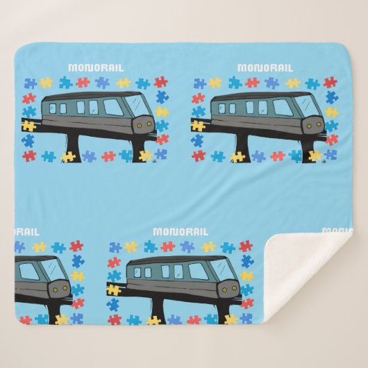 Monorail train car coaster autism puzzle シェルパブランケット (正面(横))