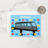 Monorail train car coaster autism puzzle  ノートカード (正面/裏面インサイチュ)