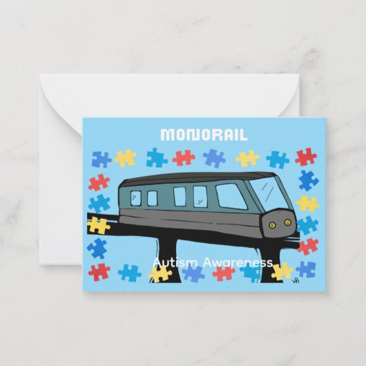 Monorail train car coaster autism puzzle  ノートカード (正面)