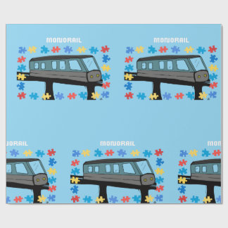 Monorail train car coaster autism puzzle  ラッピングペーパー