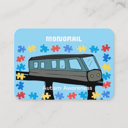 Monorail train car coaster autism puzzle  名刺 (正面)