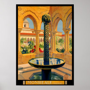 Monreale Palermo Italy Vintage Poster Restored ポスター