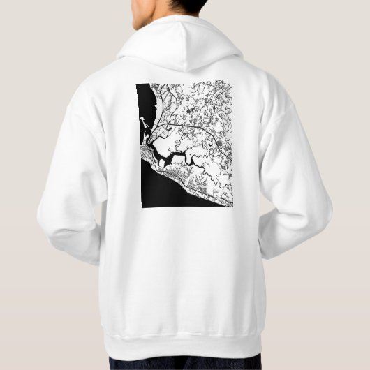 Monrovia Liberia City Map パーカ (裏面)