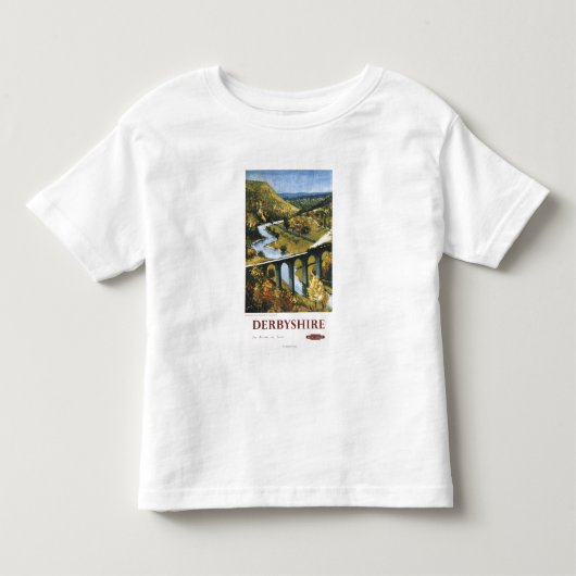 Monsal Dale、列車および陸橋の英国国鉄 トドラーTシャツ (正面)