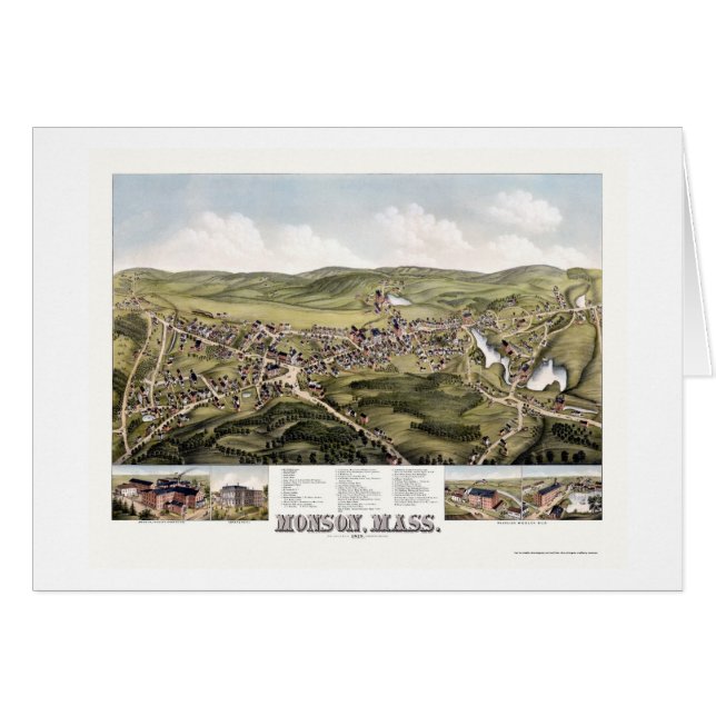 MonsonのMAのパノラマ式の地図- 1879年 (正面横)