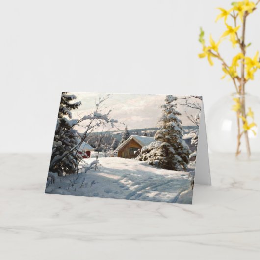 Monsted - Solbelystの冬の景色 カード (黄色い花)