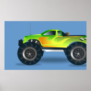 Monster 素晴らし Truck Canvas 3ft x 2ft印刷 ポスター