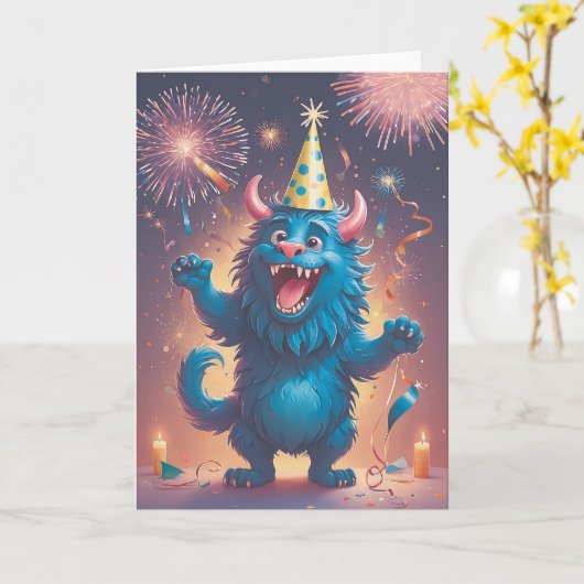 Monster Bash Birthday カード (黄色い花)