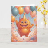Monster Birthday Bash カード (黄色い花)