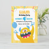 Monster Birthday Party Invitation for kids 招待状 (スタンド正面)