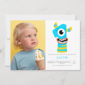 Monster Boys 1st誕生日パーティー写真 招待状 (正面)