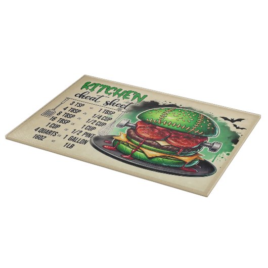 Monster Burger & Kitchen Cheat Sheet カッティングボード (角)