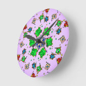 monster cartoon cutees ラウンド壁時計 (傾斜)