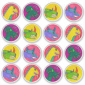 "Monster Dragon Faces" Sticker Sheet シール (正面)