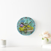 Monster Driving Car ラウンド壁時計 (ホーム)