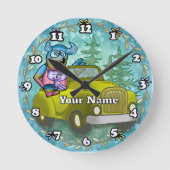 Monster Driving Car ラウンド壁時計 (正面)