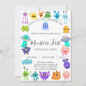Monster First Birthday Party 招待状 (正面)