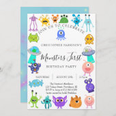 Monster First Birthday Party 招待状 (正面/裏面)