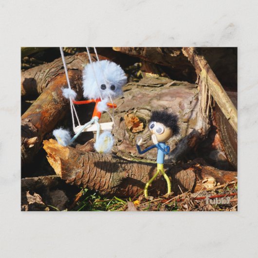 Monster Fubby op schommel. ポストカード (正面)