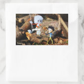 Monster Fubby op schommel. 長方形シール (バッグ)