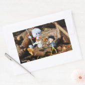 Monster Fubby op schommel. 長方形シール (封筒)