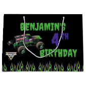 Monster Jam Grave Digger Birthday ラージペーパーバッグ (正面)
