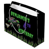 Monster Jam Grave Digger Birthday ラージペーパーバッグ (裏面アングル)
