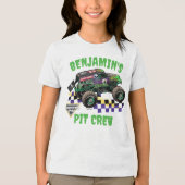 Monster Jam Grave Digger Birthday Pit Crew トライブレンドＴシャツ (正面)