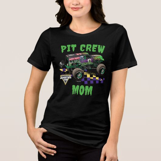 Monster Jam Grave Digger Pit Crew Mom トライブレンドＴシャツ (正面)