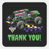 Monster Jam Grave Digger Thank You スクエアシール (正面)