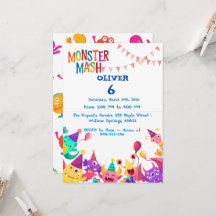 Monster Mash Birthday Invitation - Kids Party