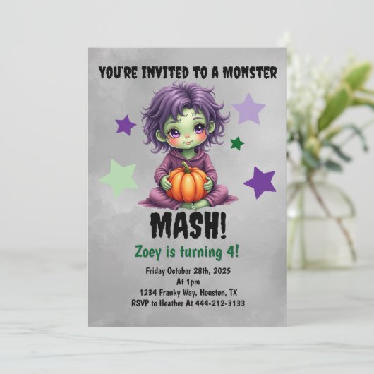 Monster Mash Birthday Party 招待状 (スタンド正面)