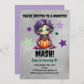 Monster Mash Birthday Party 招待状 (正面/裏面)