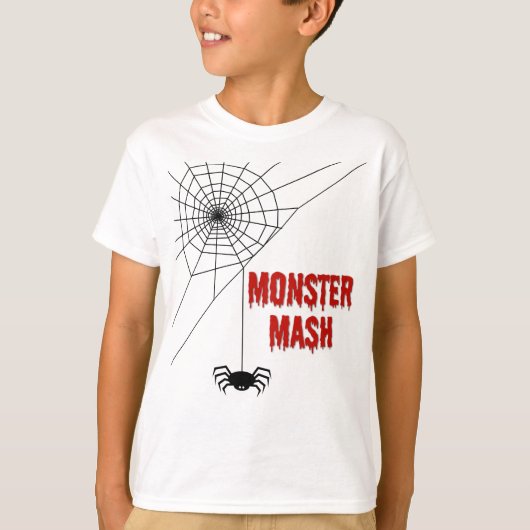 Monster Mash Halloween Spiderweb Tシャツ (正面)